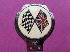 C1960s ERA UNION JACK&CHEQUERED FLAG MOTORSPORT/PATRIOTIC REMAMEL MADE CAR BADGE
