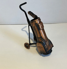 Antique Finished Golf Bag Die Cast Miniature Metal Pencil Sharpener Boxed