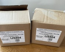 2 x YELLOW YANKEE CANDLE 'SORBET TANG JAR SLEEVE' - NEW IN BOXES
