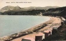 1934 NEFYN  Nevin Beach and Changing Huts Pwllheli Caernarfonshire Postcard