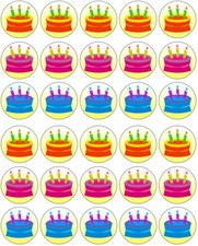 Birthday Cakes Cupcake Toppers