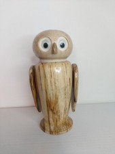 OWL MONEY BOX /BANK. Turned Wood Hand Carved