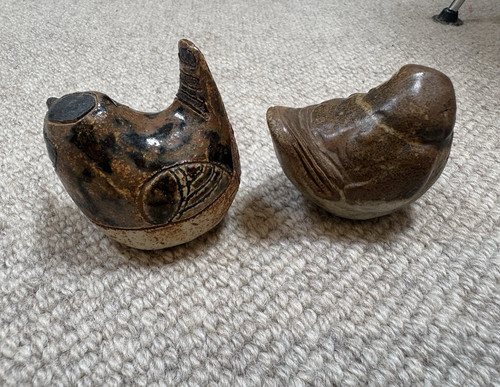 Ceramic bird figurines pair - ceramic,