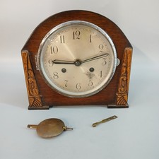 Wooden Mantle Clock Perivale No 5703 Art Deco Spares Repairs 23x21cm -CP 