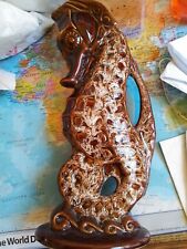 VINTAGE FOSTERS POTTERY SEAHORSE VASE JUG 29cm. 