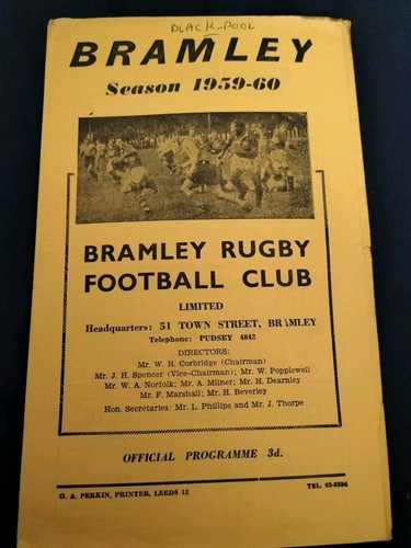Vintage rugby league programme - rugby,
