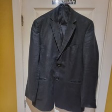 CECIL GEE BLACK MEN's LINEN SUIT JACKET Size 42R
