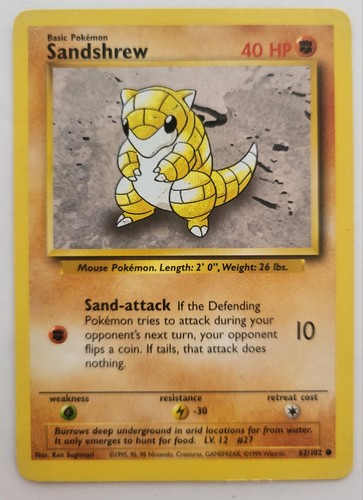 Pokémon sandshrew 062 102 - pokÉmon, 062/102