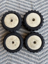 Tamiya Vintage Moon Craft Wheels Tyres Big Wig Rc buggy white block  set used 