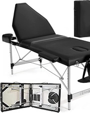Vesgantti Portable Massage Bed Table - 3-Section Aluminum Foldable Beauty Couch