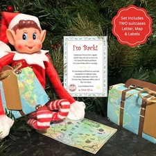 Elf arrival Goodbye accessory TWO mini suitcases, Letter & Map Set