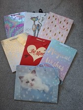 Assorted Bundle Of 7 Gift Bags Medium Any Occasion New  & Some Used Once Only