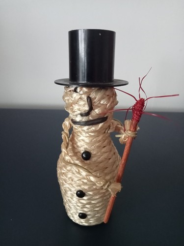 Vintage rynbende snowman black - snowman,
