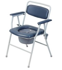 NRS Dovedale Folding Commode - Lightweight Portable Non Slip Padded Seat & Arms