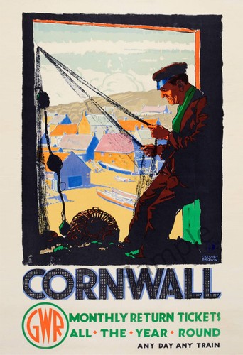 Vintage poster cornwall retro - poster,