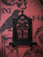 Gothic Window Wall Shelf, Bat