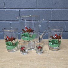 Vintage Hunting Scene Glass