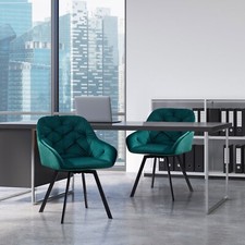 1/2 Swivel Velvet Dining Chairs Rotatable Metal Legs Kitchen Chairs Modern