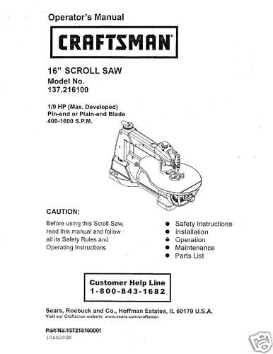 Craftsman scroll saw - ",