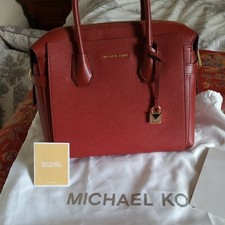 Michael Kors, Pebbled Belted Mercer, Medium, Brandy