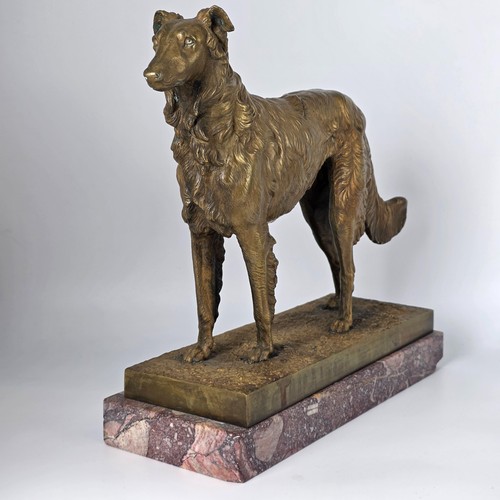 Plow bronze sculpture borzoi - bronze,