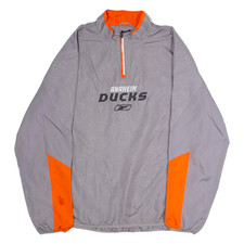 REEBOK Anaheim Ducks NHL Mens Pullover Jacket Grey USA L
