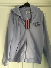 Jack Wills Ladies Size 14 Easby Zip Through Hydrangea Hoodie. New With Tags.