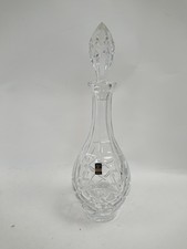 Gleneagles Crystal Cut Glass Decanter with Stopper 14.5in Tall Collectible Decor