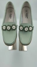 Ladies COTTON TRADERS leather size 4 duck egg blue loafers flats ...FREE POSTAGE