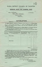 Rural District of Taunton -Demand Note For General Rate Prices Inside Rf 35832