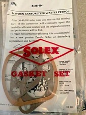 SOLEX B26 HN   GASKET SET   AUSTIN MORRIS J4 VAN