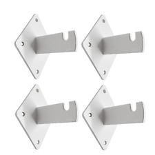 4pcs White Grid Wall Brackets
