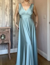 Biba Grecian Style Aqua Blue Jersey Evening Occasion Party Cocktail Dress Uk 10