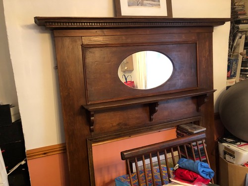 Old fire surround with - fire,