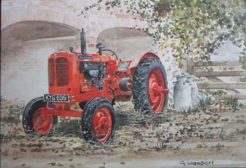 Tractor greeting card red - greeting, -red