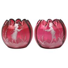 Good pair antique cranberry