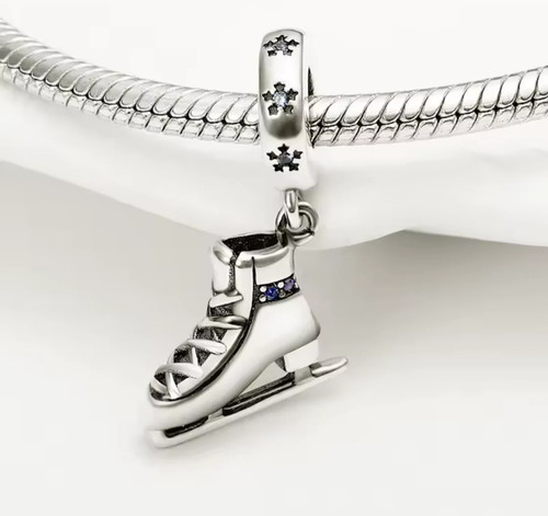 Ice skate skating boot charm - ice,