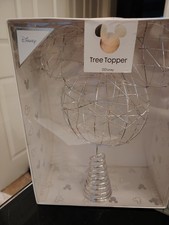 Disney Mickey Mouse Silver Christmas tree top topper New boxed Christmas