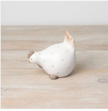 HEN BIRD CHICKEN Dotty Farmyard Small Home Kitchen Decor Ornament H10cm