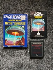 VINTAGE ATARI VIDEO GAME SPACE INVADERS,1980 BOXED WITH INSTRUCTIONS.