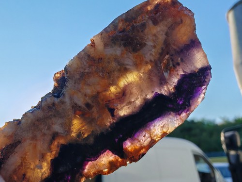 Blue john fluorite raw - blue,