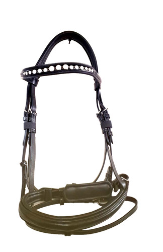 English leather show bridle - leather,