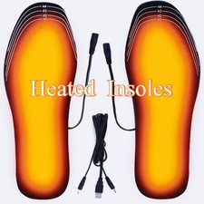 USB Heated Insoles Electric Foot Warmer Pads Winter Outdoor Warming Shoe Inserts