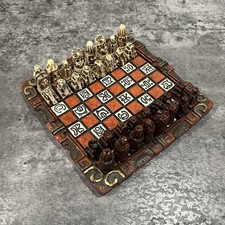Vintage Mini Chess Set - Mayan