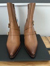 Marks & Spencer Ladies Brown Tan Leather Heeled Boots Size 5 BNWT