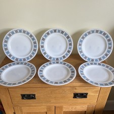 Vintage JAJ Pyrex Dinner Plates x 6 Chelsea Pattern Excellent Condition