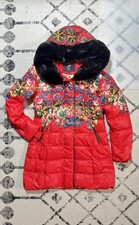 Vibrant Red Floral Puffer