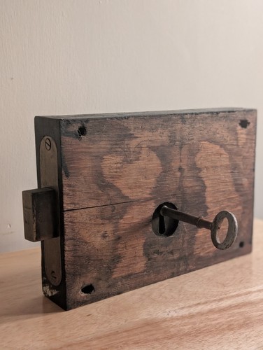 Oak cased plate door - cased, with