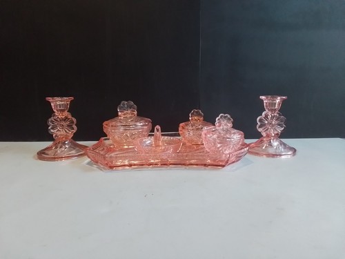 Soweby pink glass vanity - glass,