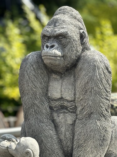 Gorilla concrete garden statue - gorilla,